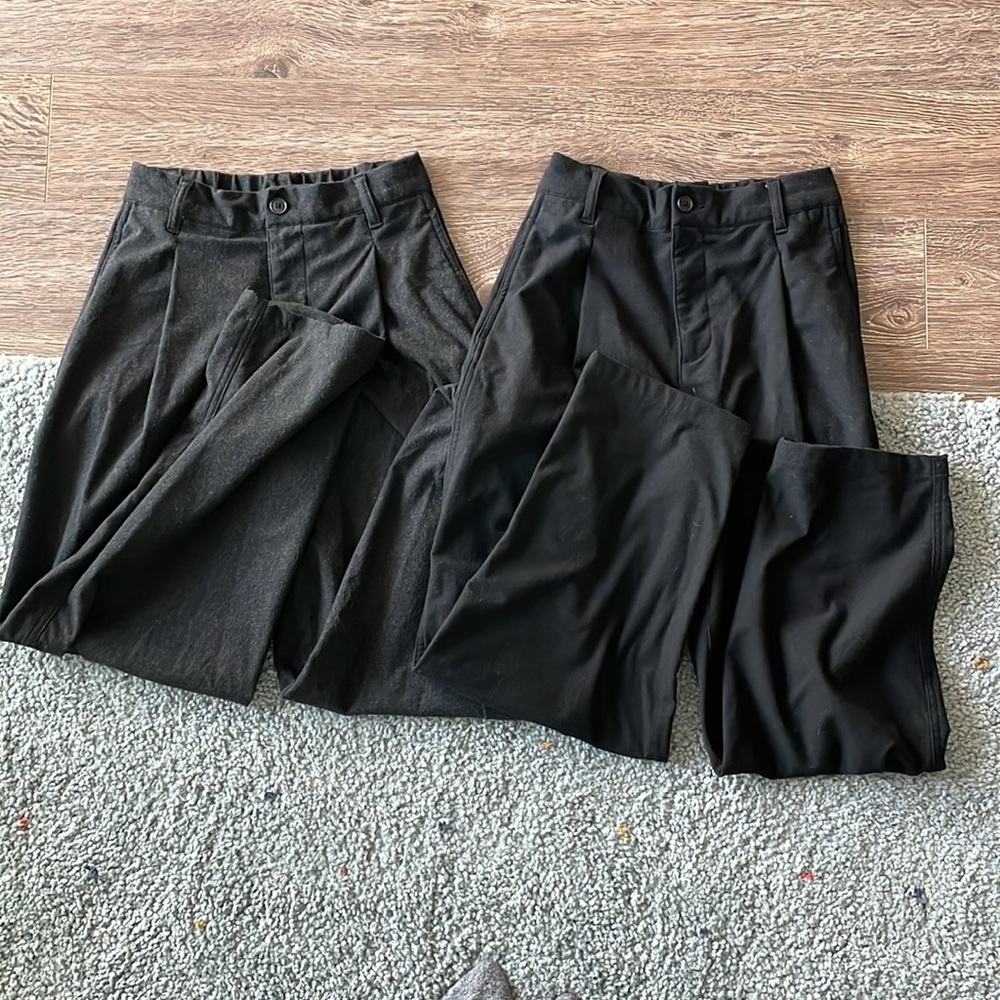 Muji Wide Leg Cotton Pant - Black or Grey